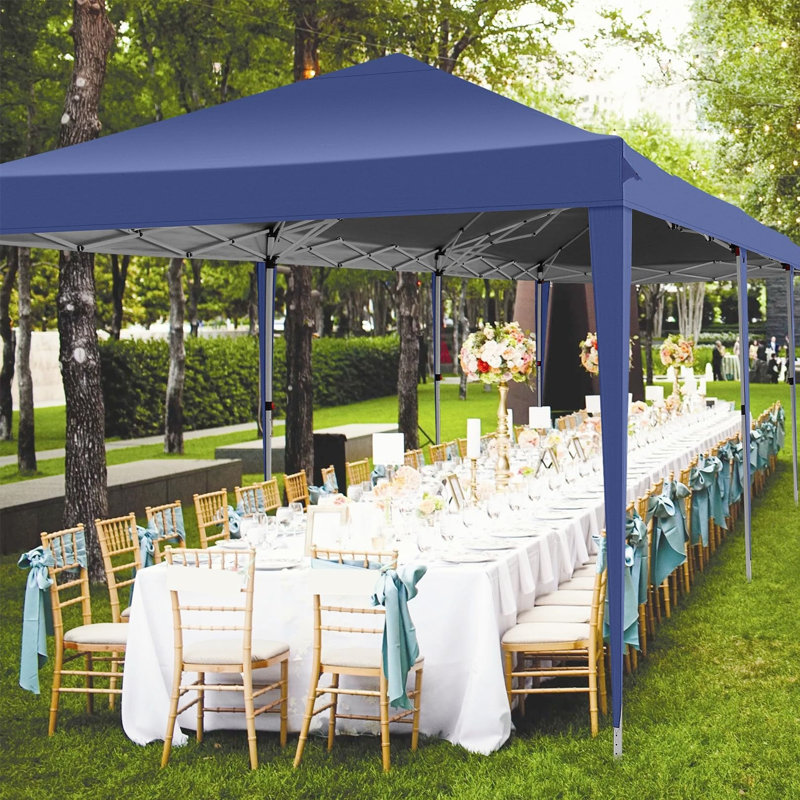 10x30 Pop up Canopy Tent with 8 Sidewalls Waterproof Commercial Instant Shelter Tent Black
